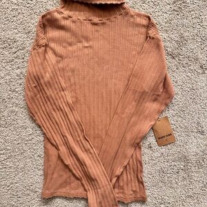 NWT Rudy Jude Pointelle turtleneck in bark size xs